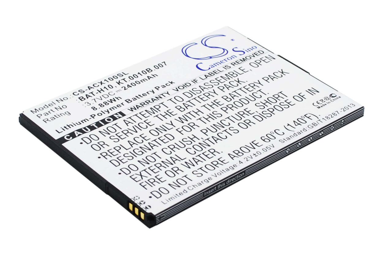3.7V, Li-Polymer, 2400mAh, SmartPhone battery fits Acer, Bat-h10, Liquid X1, S53, 8.88Wh Mobile, SmartPhone Cameron Sino Technology Limited (Suspended)