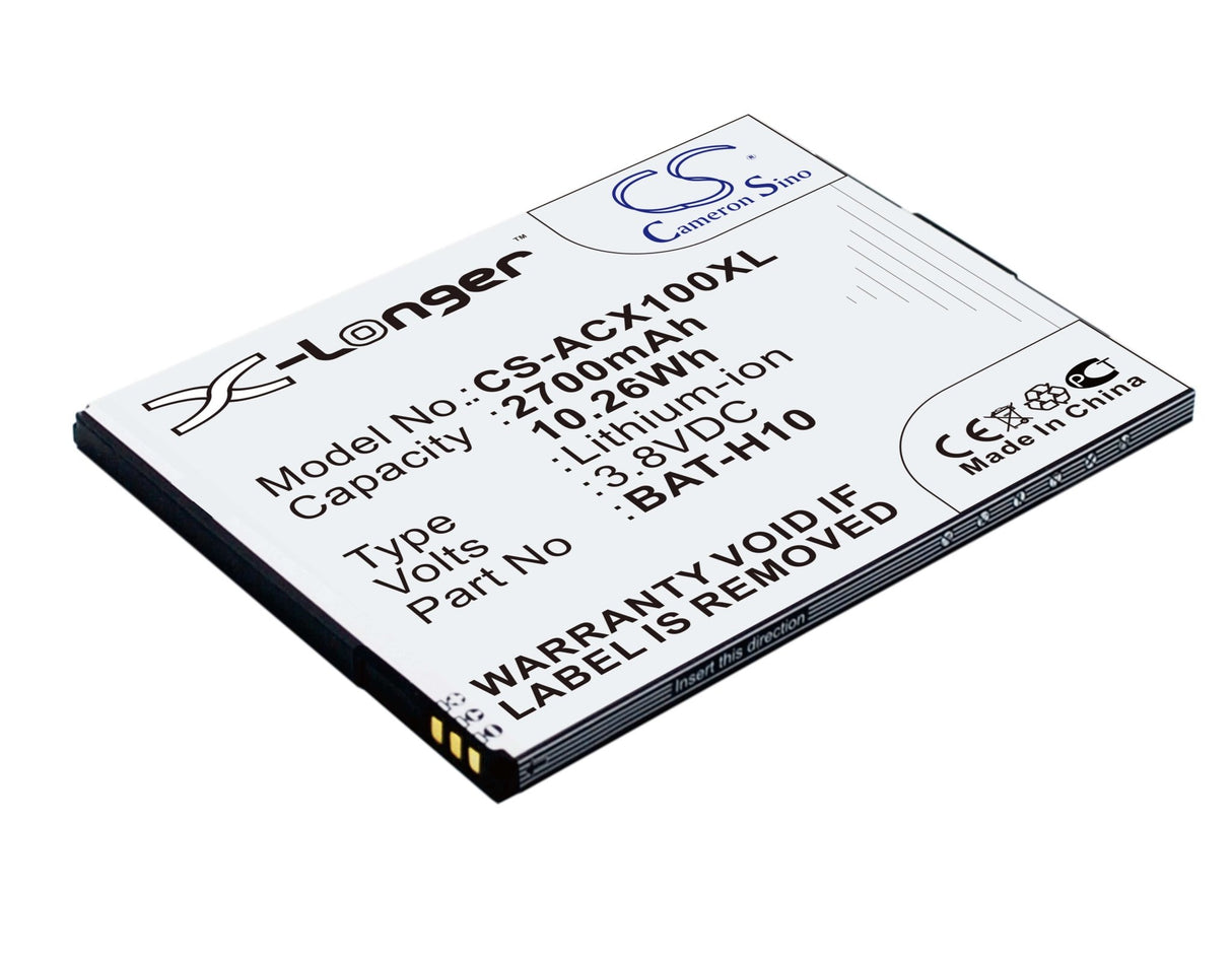 3.8V, Li-ion, 2700mAh, SmartPhone battery fits Acer, Bat-h10, Liquid X1, S53, 10.26Wh Mobile, SmartPhone Cameron Sino Technology Limited (Smartphone)