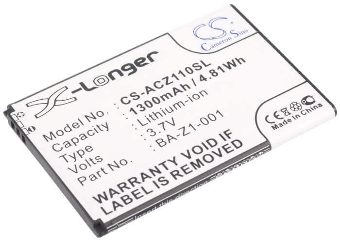 3,7V, Li-ion, 1300mAh, batterie de smartphone compatible avec Acer, Ba-z1-001, Liquid Z110 Dou, Liquid Z120, 4,81Wh Mobile, Smartphone Cameron Sino Technology Limited (Smartphone)