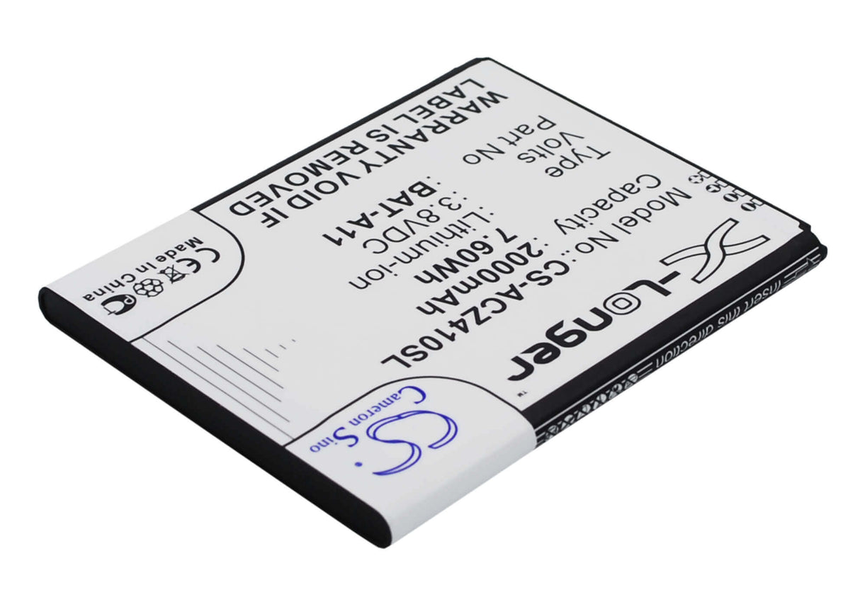 3.8V, Li-ion, 2000mAh, SmartPhone battery fits Acer, Bat-a11, Liquid M330, Liquid M330 Dual Sim, 7.6Wh Mobile, SmartPhone Cameron Sino Technology Limited (Smartphone)