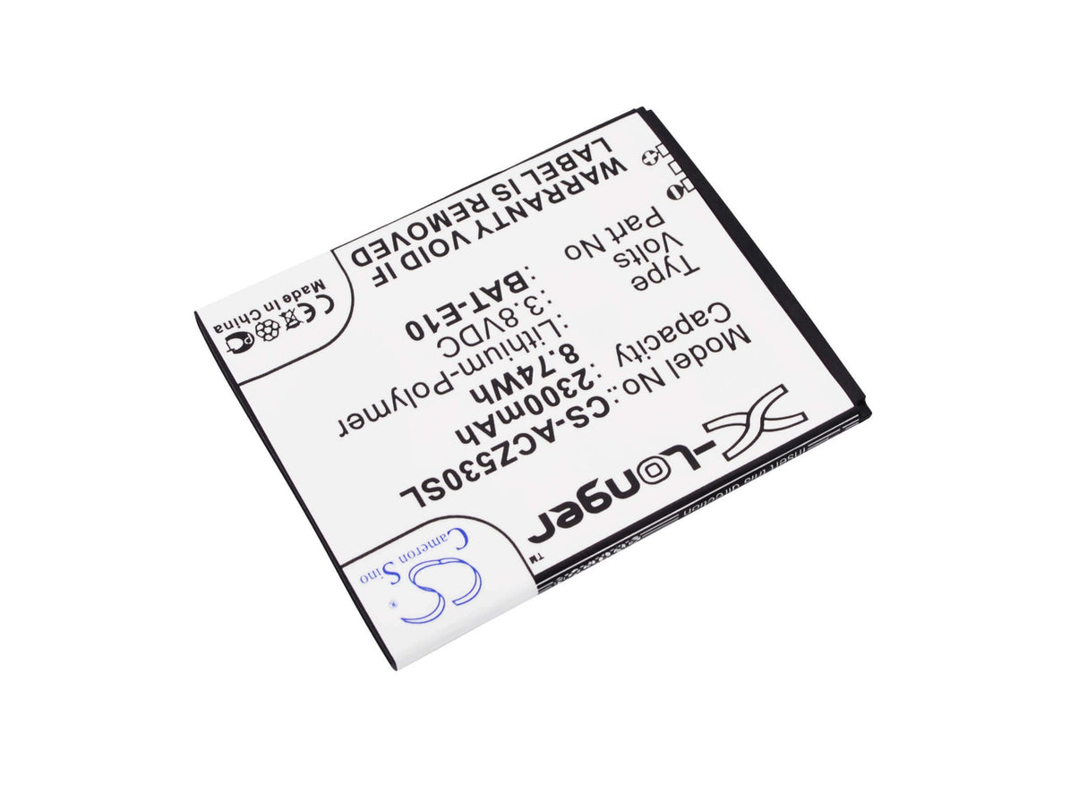 3.8V, Li-Polymer, 2300mAh, SmartPhone battery fits Acer, Bat-e10, Liquid Z530, Liquid Z530s, 8.74Wh Mobile, SmartPhone Cameron Sino Technology Limited (Smartphone)