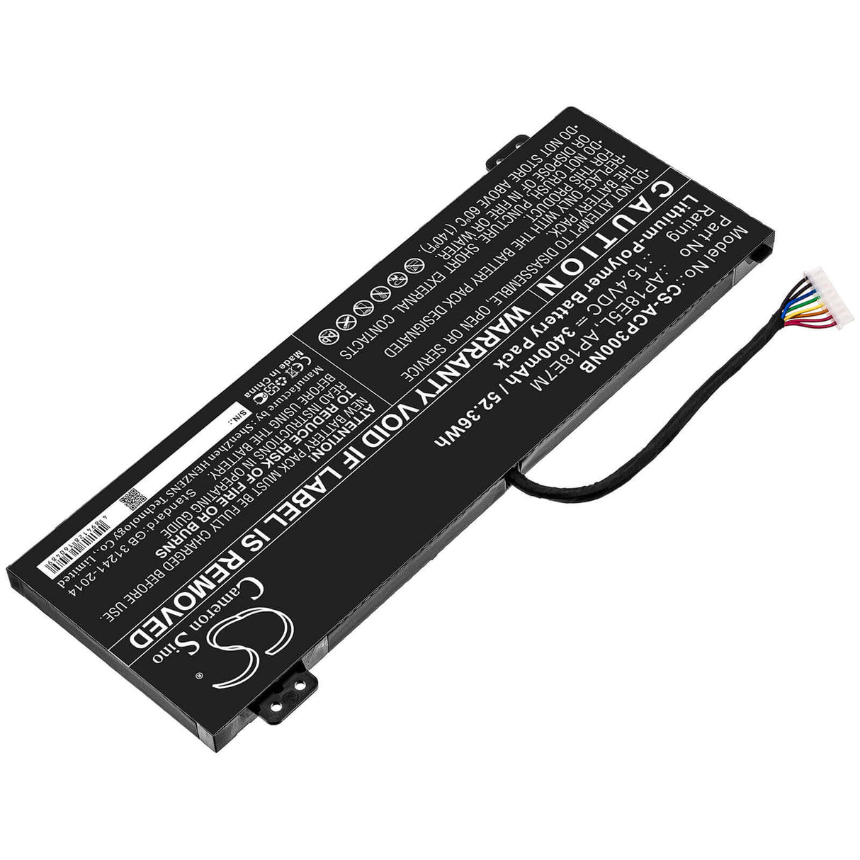 Battery For Acer, Ph315 Zin, Predator Helios 300 15.4v, 3400mah - 52.36wh Batteries for Electronics Cameron Sino Technology Limited (Suspended)