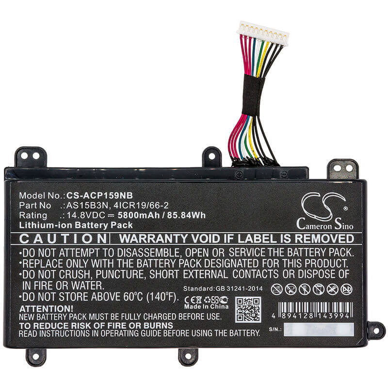 Battery For Acer, Predator 15 G9-591, Predator 15 G9-591-70f6 14.8v, 5800mah - 85.84wh Notebook, Laptop Cameron Sino Technology Limited