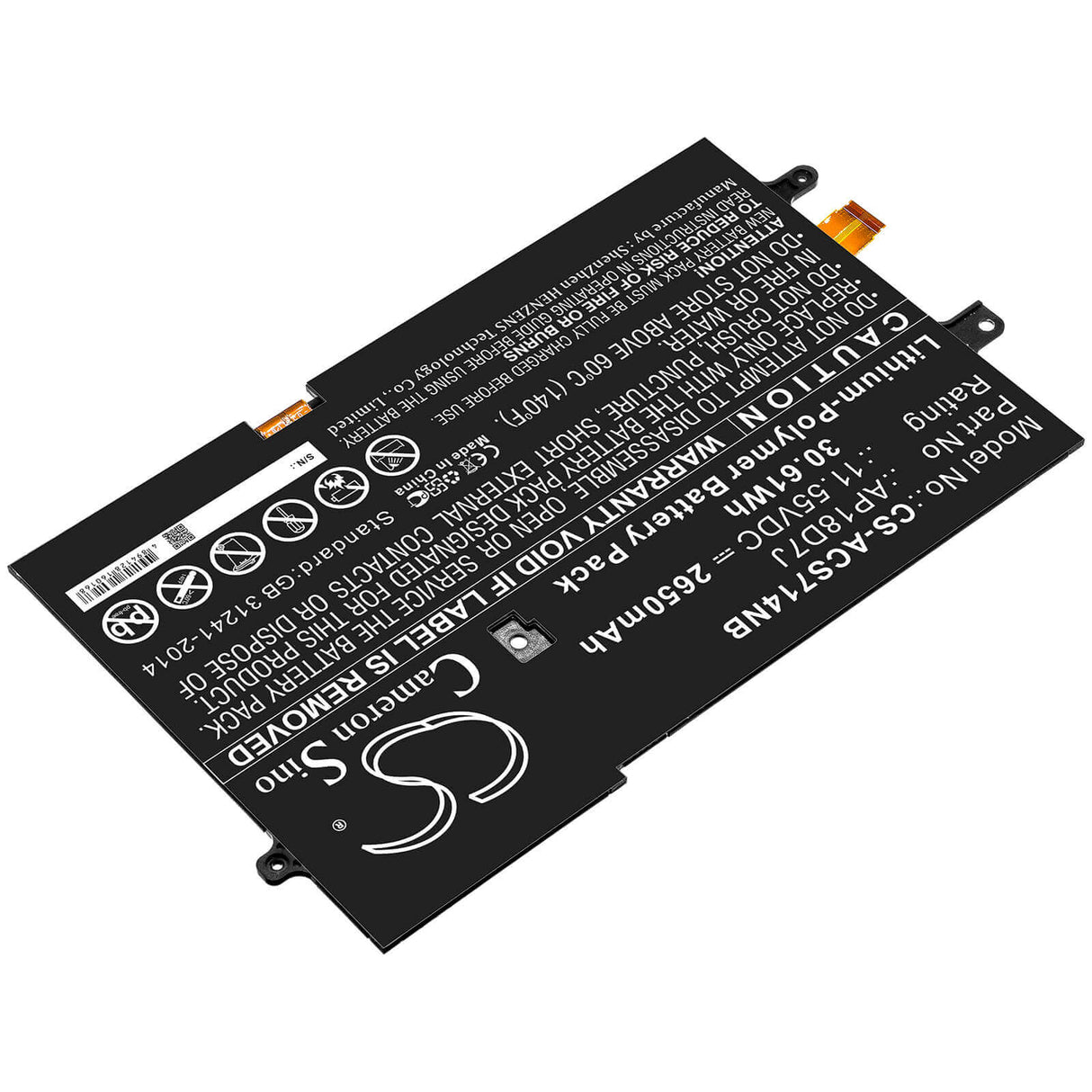 Battery For Acer, Swift 7 2019, Swift 7 Sf714-52t, Swift 7 Sf714-52t-52dj 11.55v, 2650mah - 30.61wh Notebook, Laptop Cameron Sino Technology Limited (Suspended)