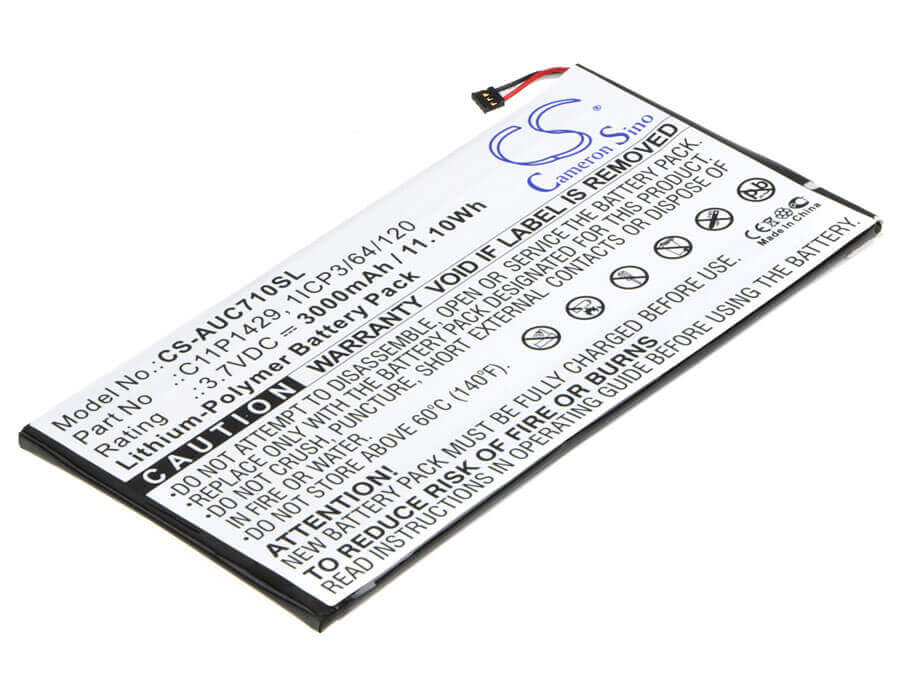 3.7V, Li-Polymer, 3000mAh, Tablet battery fits Asus, 0b200-01490000, P01y, P01z, 11.10Wh Tablet Cameron Sino Technology Limited