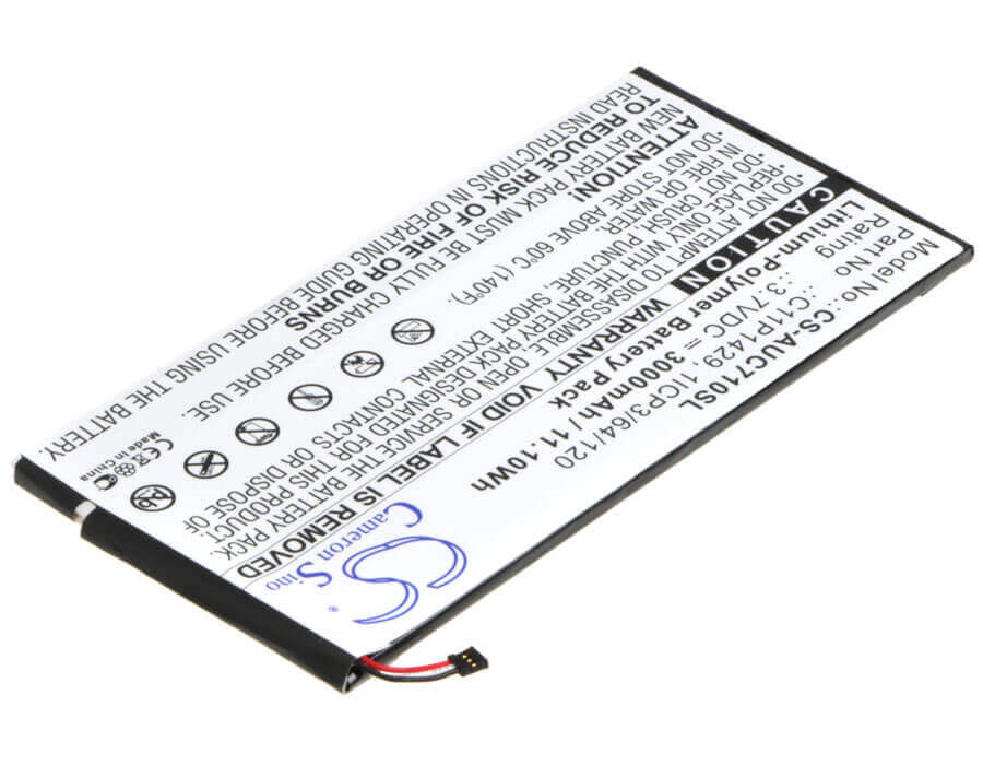 3.7V, Li-Polymer, 3000mAh, Tablet battery fits Asus, 0b200-01490000, P01y, P01z, 11.10Wh Tablet Cameron Sino Technology Limited