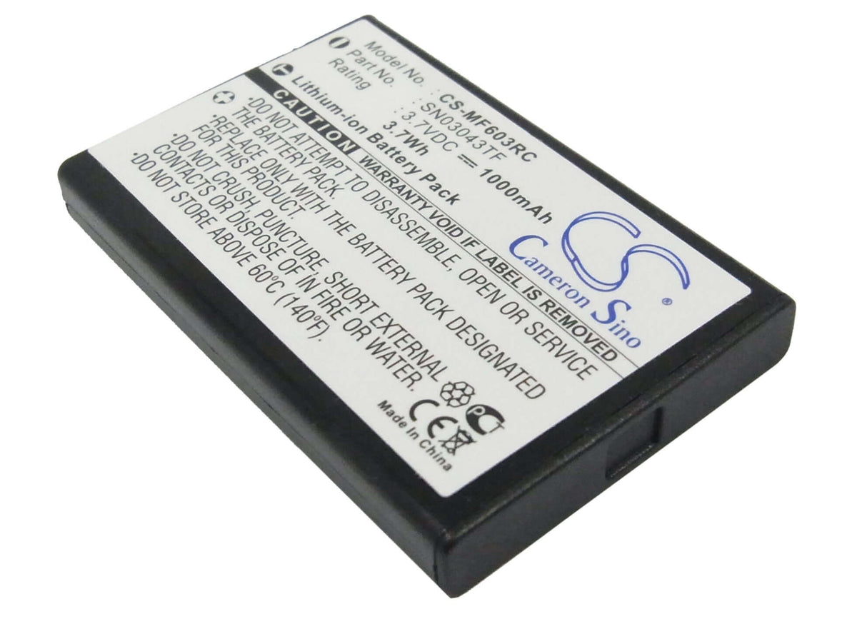 3.7V, Li-ion, 1000mAh, Remote Control battery fits Acoustic Research, Nevo, One For All, Arrx18g, 3.7Wh Remote Control Cameron Sino Technology Limited