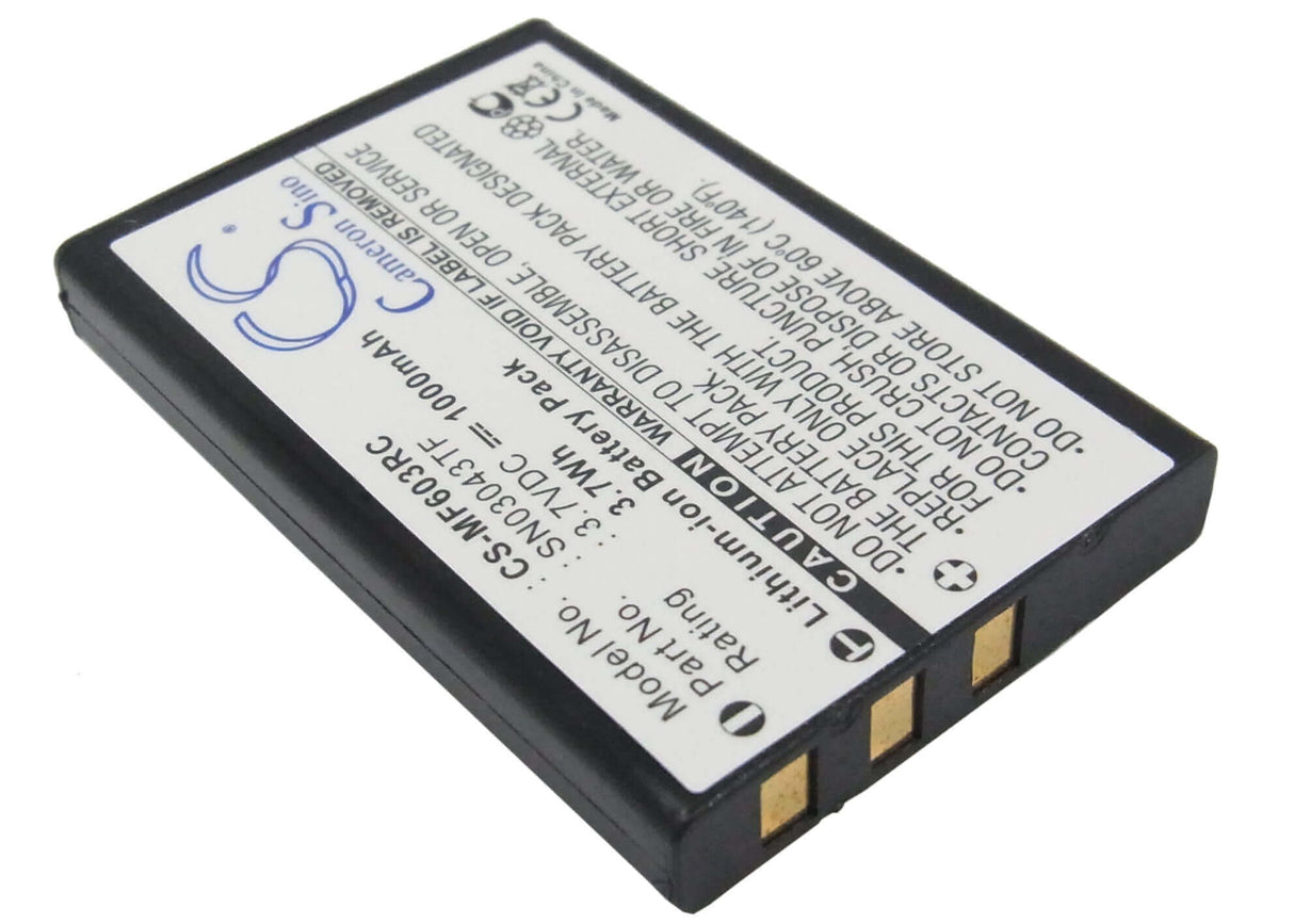 3.7V, Li-ion, 1000mAh, Remote Control battery fits Acoustic Research, Nevo, One For All, Arrx18g, 3.7Wh Remote Control Cameron Sino Technology Limited