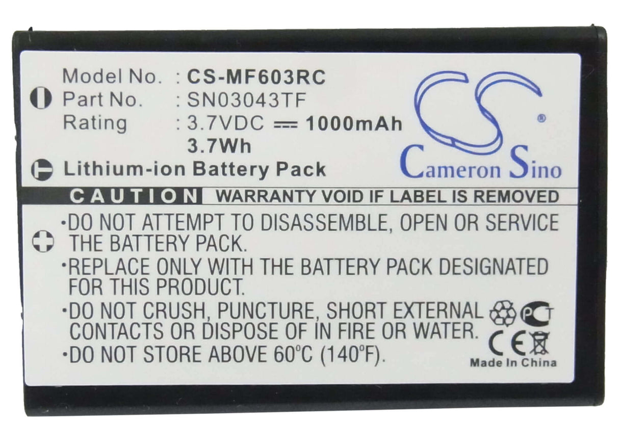 3.7V, Li-ion, 1000mAh, Remote Control battery fits Acoustic Research, Nevo, One For All, Arrx18g, 3.7Wh Remote Control Cameron Sino Technology Limited