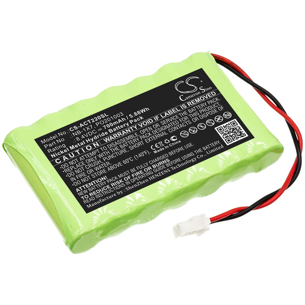 8.4V, Ni-MH, 700mAh, Batterie d'équipement compatible avec Acutrac, Nb-1x7, 22 Pro, 22pro Mkii, 5.88Wh Équipement, Enquête, Test Cameron Sino Technology Limited