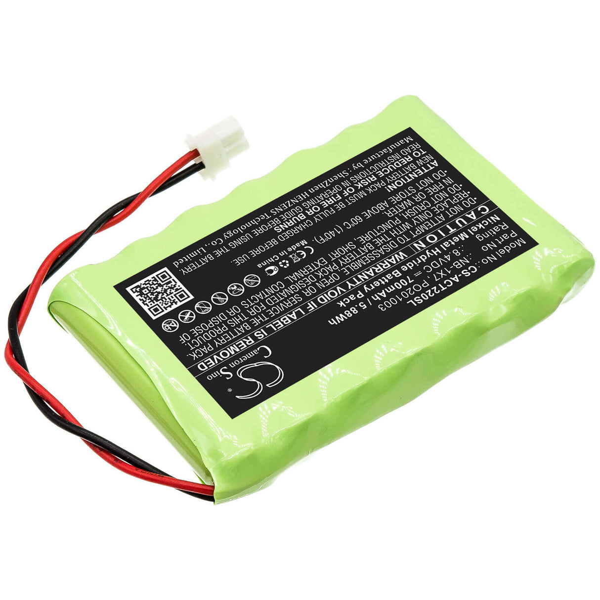 8.4V, Ni-MH, 700mAh, Batterie d'équipement compatible avec Acutrac, Nb-1x7, 22 Pro, 22pro Mkii, 5.88Wh Équipement, Enquête, Test Cameron Sino Technology Limited