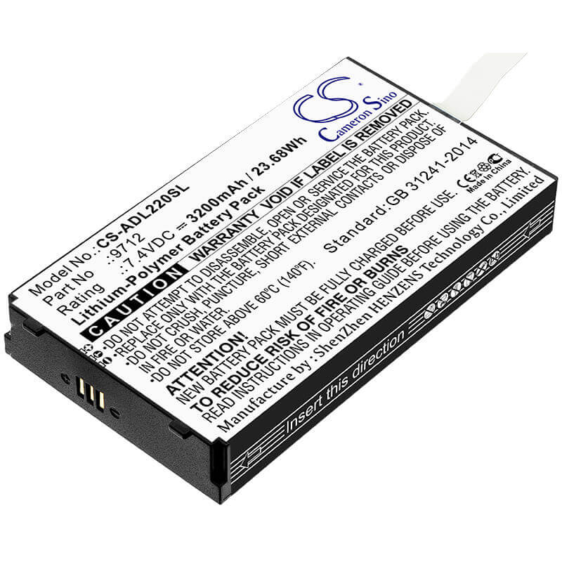 7.4V, Li-Polymer, 3200mAh, Equipment battery fits Additel, 9702, 22XA Multifunction Calibrator, Adt 220 Multifunction Loop Cal, 23.68Wh Equipment, Survey, Test Cameron Sino Technology Limited