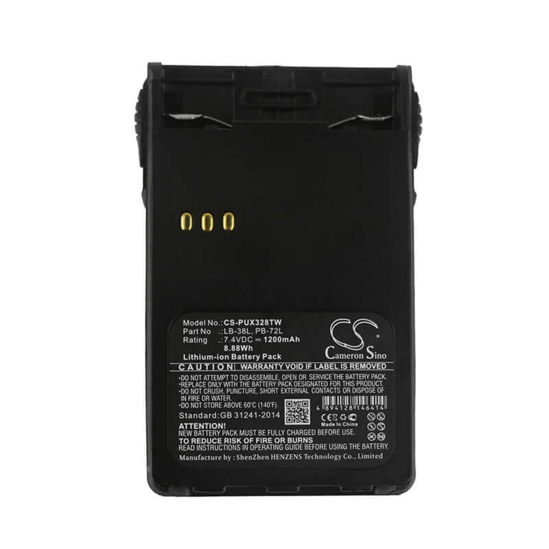 7.4V, Li-ion, 1200mAh, Two-Way Radio battery fits Weierwe, Baojie, Luiton, Tyt, Lb-38l, At-46, 8.88Wh Two-Way Radio Cameron Sino Technology Limited