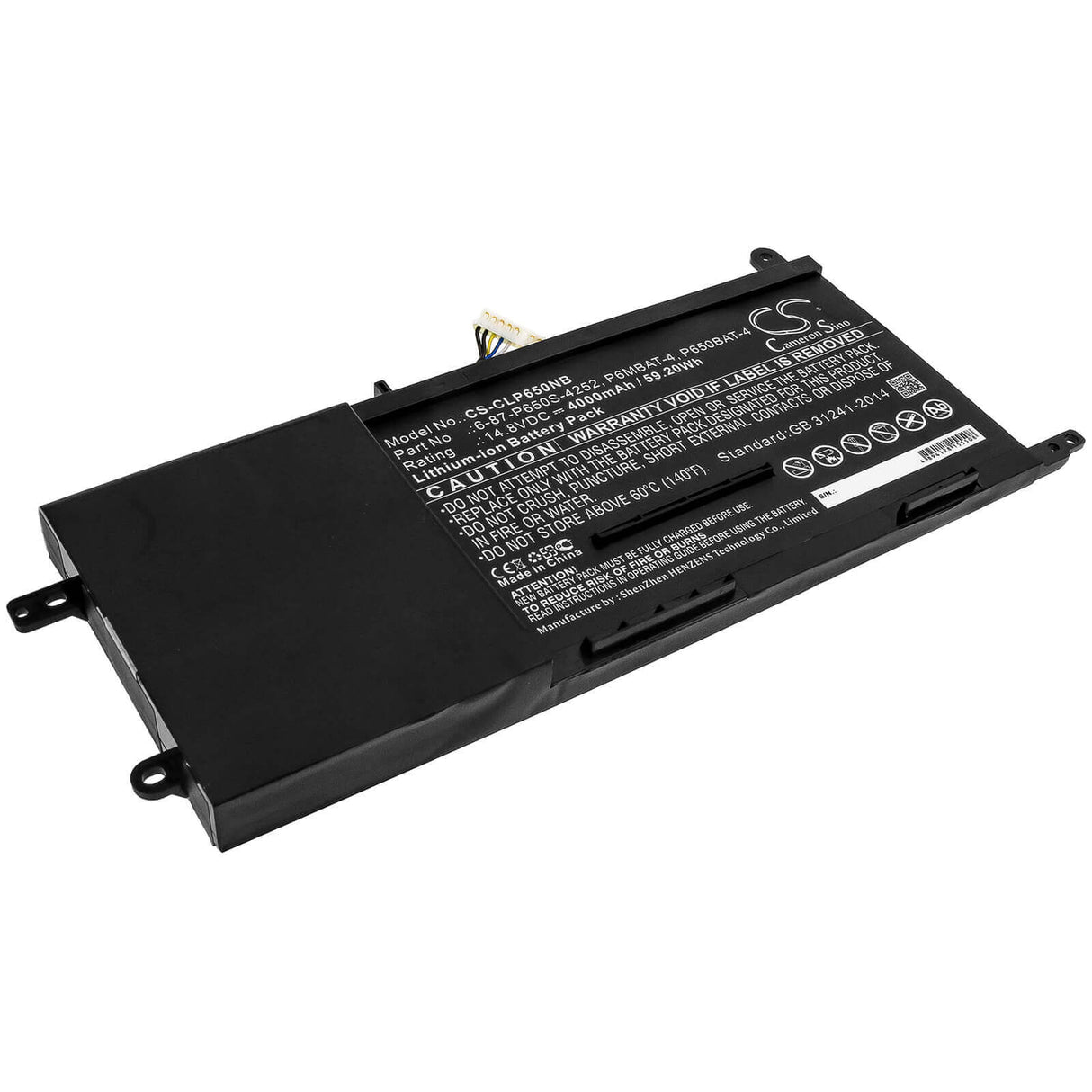 Battery For Advent, T5, Clevo, P650hp3-g 14.8v, 4000mah - 59.20wh Notebook, Laptop Cameron Sino Technology Limited