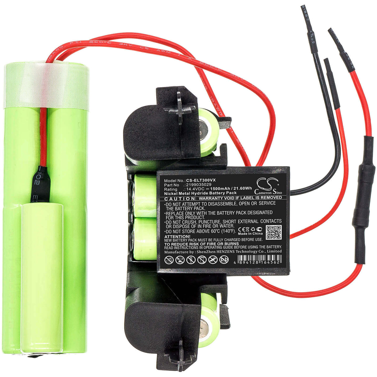 14.4V, Ni-MH, 1500mAh, Vacuum battery fits Electrolux, Aeg, 273713, 900273725, 900273736, 21.60Wh Vacuum Cameron Sino Technology Limited
