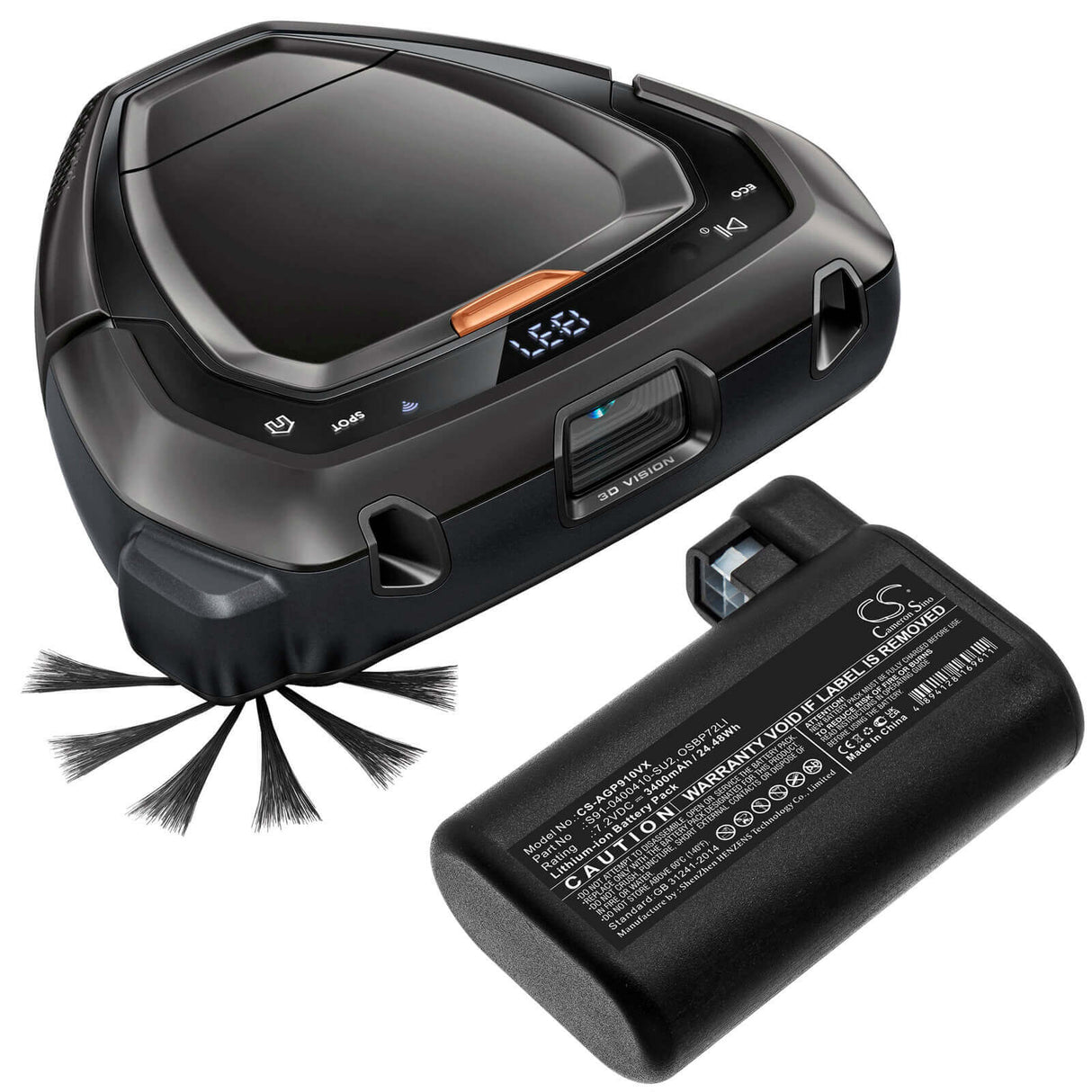7.2V, Li-ion, 3400mAh, Vacuum battery fits Aeg, Electrolux, 900258195, 900277268, 900277283, 24.48Wh Vacuum Cameron Sino Technology Limited