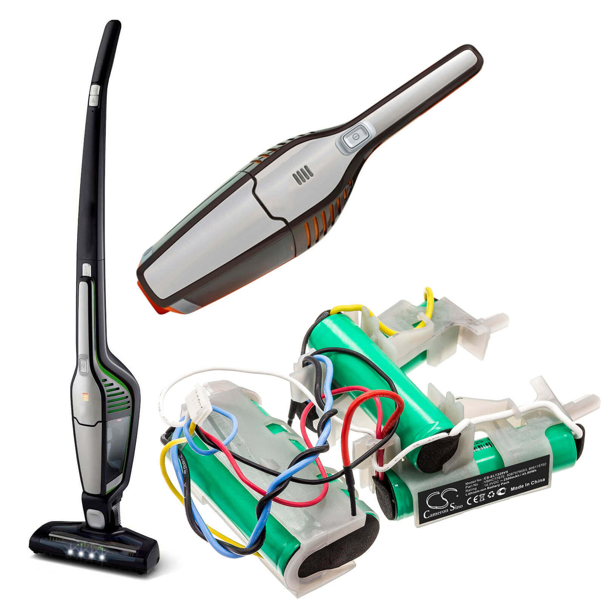 18.0V, Li-ion, 2500mAh, Vacuum battery fits Aeg, Electrolux, 900 924 826, 900273716, 900273717, 45.00Wh Vacuum Cameron Sino Technology Limited