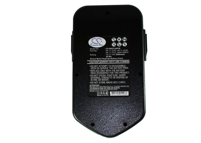 Power Tools Battery For Milwaukee Bbm 18 Stx, Bdse 18 Stx, Bdse 18 T Super 18v, 2000mah - 36.00wh Power Tools Cameron Sino Technology Limited (Power Tools)