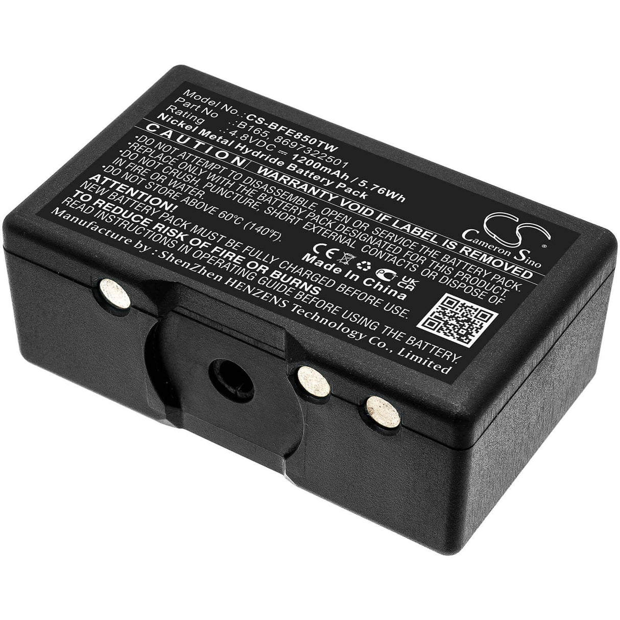 4.8V, Ni-MH, 1200mAh, Two-Way Radio battery fits Aeg, Ascom, Bosch, 8697322501, Teleport 9s/10, 5.76Wh Two-Way Radio Cameron Sino Technology Limited