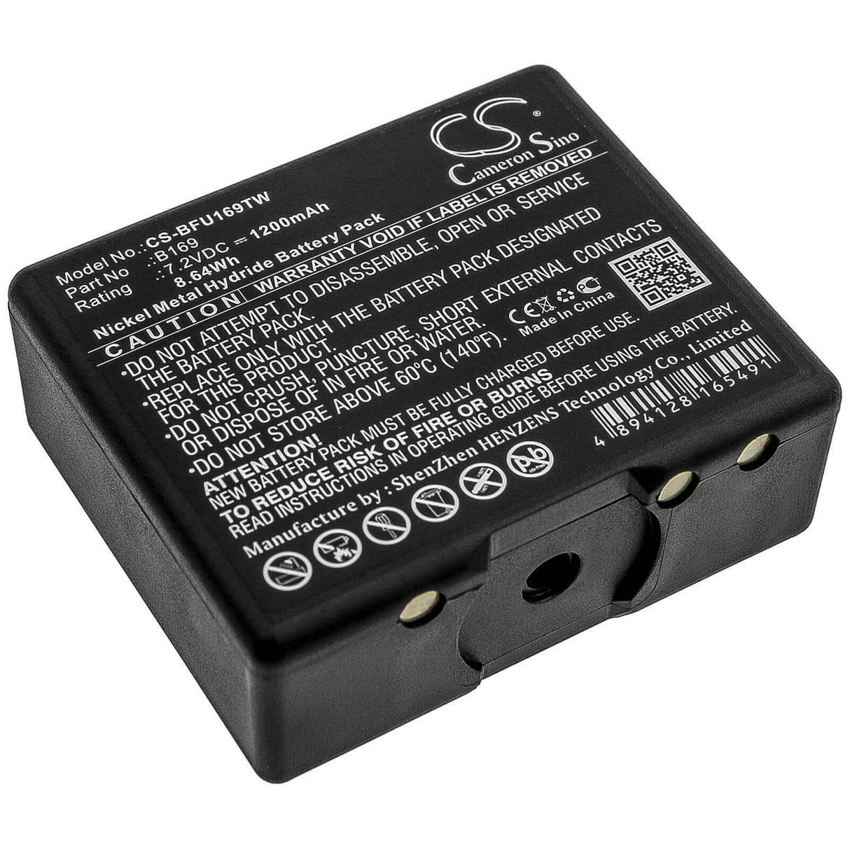 7.2V, Ni-MH, 1200mAh, Two-Way Radio battery fits Aeg, Bosch, B169, Teleport K, 8.64Wh Two-Way Radio Cameron Sino Technology Limited