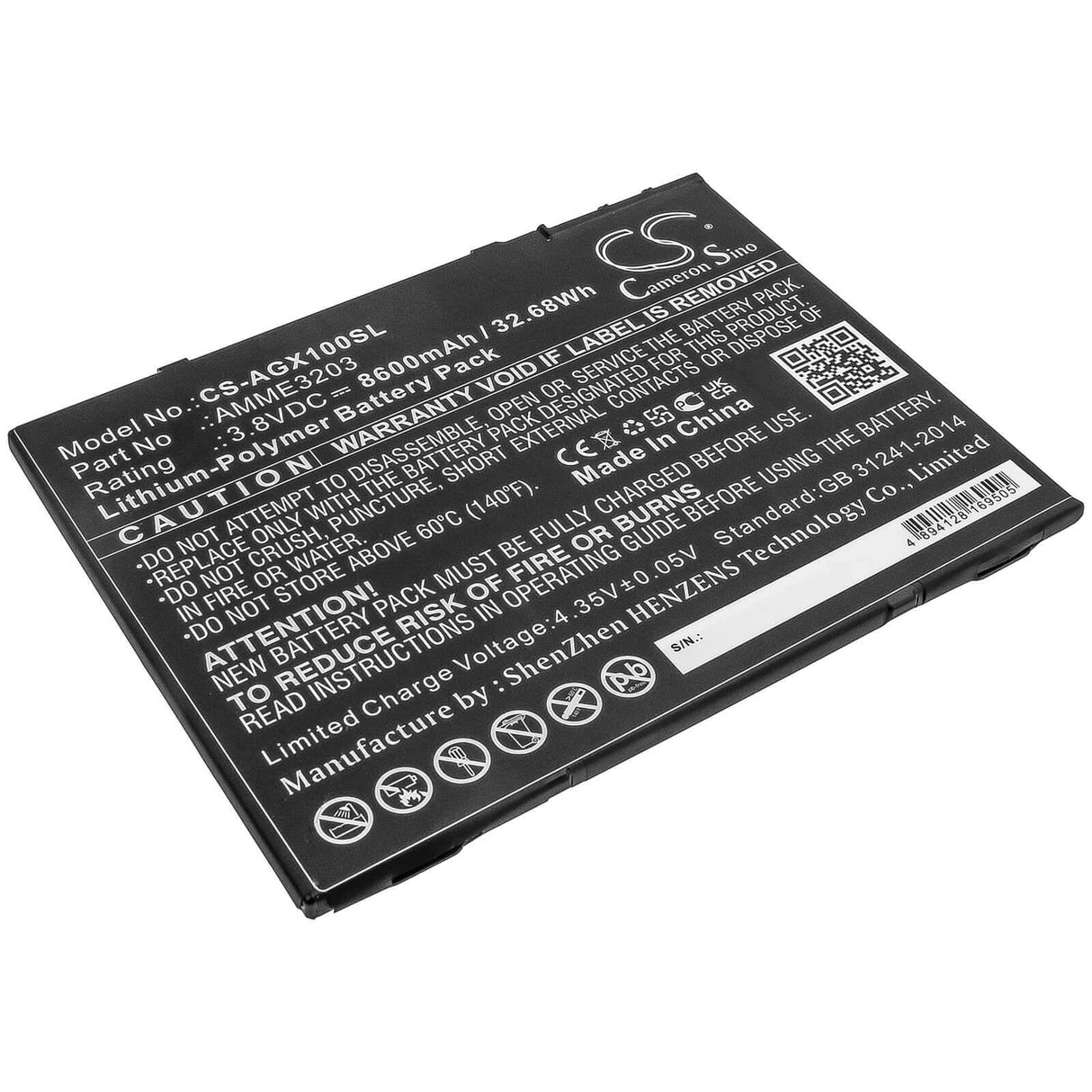 Battery For Aegex, 10 Intrinsically Safe Tablet, 10 Tablets 3.8v, 8600mah - 32.68wh Tablet Cameron Sino Technology Limited (Suspended)