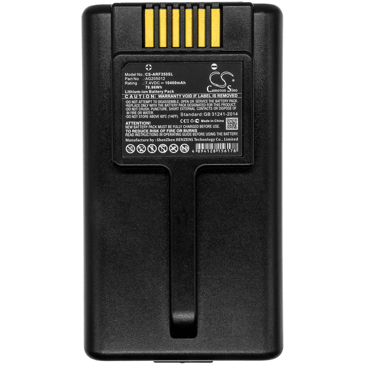 7.4V, Li-ion, 10400mAh, Equipment battery fits Aeroflex, Ag205012, IFR, Marconi, 76.96Wh Equipment, Survey, Test Cameron Sino Technology Limited