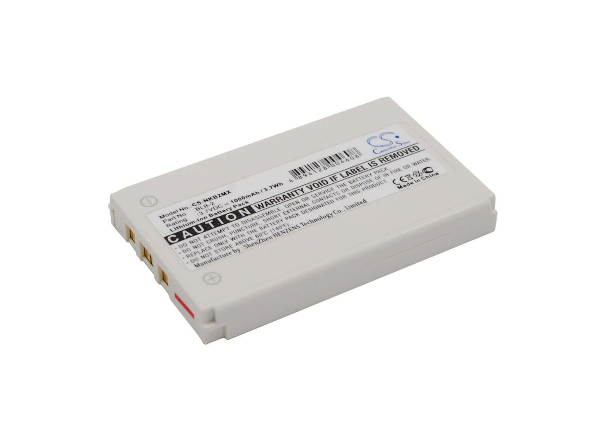 3.7V, Li-ion, 1000mAh, Camera battery fits Aiptek. Bell & Howell. Fortuna. G-shot. Mitsuba. Mustek. Nokia. Svp. Technaxx, Blb-2, Mpvr Digital Media, 3.7Wh Camera Cameron Sino Technology Limited (Camera)