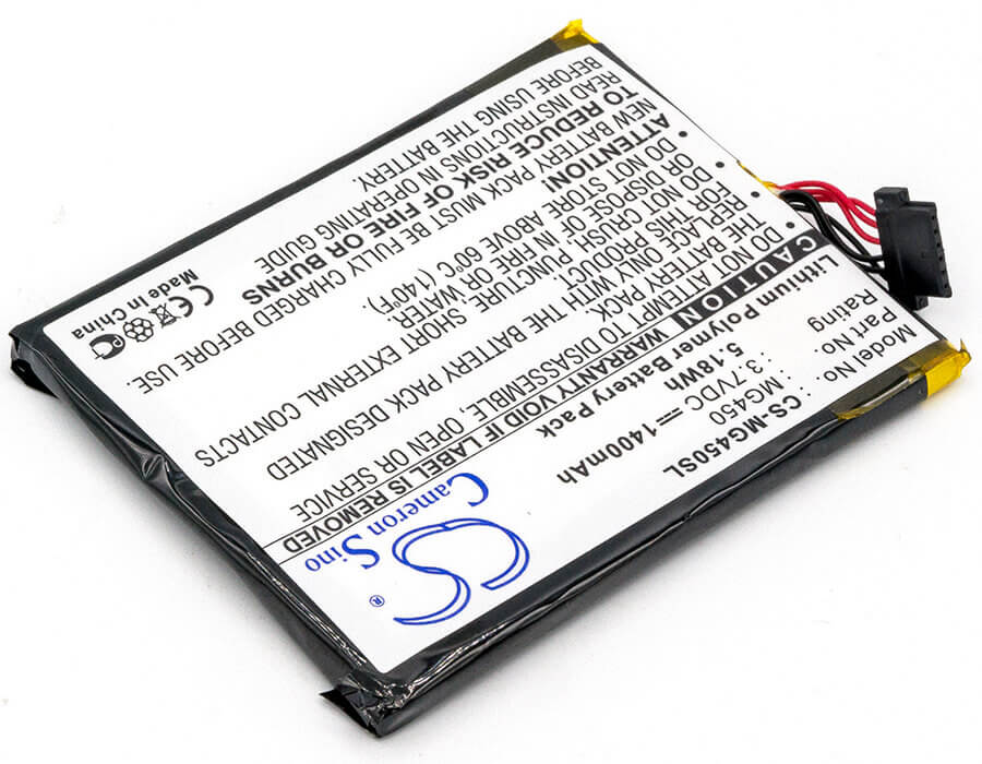 3,7V, Li-Polymère, 1400mAh, batterie GPS compatible avec Airboard, Typhoon, 4000, 5,18Wh GPS, Navigator Cameron Sino Technology Limited