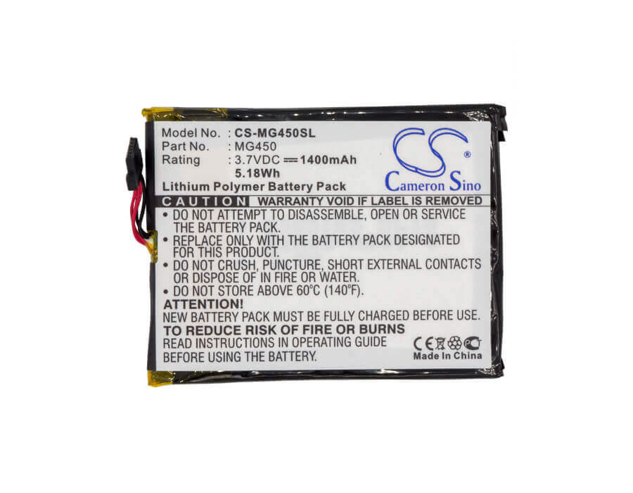 3,7V, Li-Polymère, 1400mAh, batterie GPS compatible avec Airboard, Typhoon, 4000, 5,18Wh GPS, Navigator Cameron Sino Technology Limited