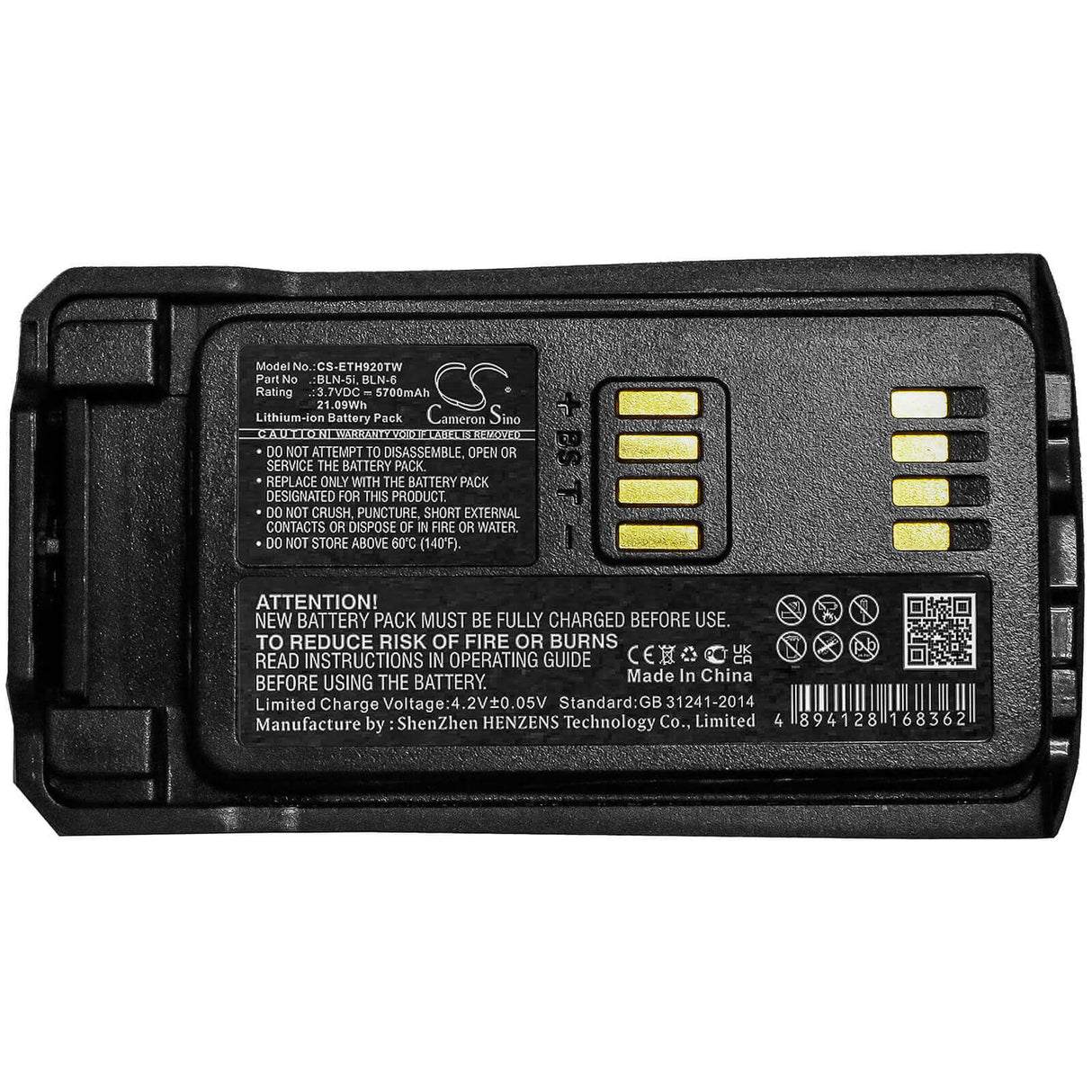 3.7V, Li-ion, 5700mAh, Two-Way Radio battery fits Nokia, Airbus, Eads, Tetra, Bln-5i, Thr9, Thr9 C-30, 21.09Wh Two-Way Radio Cameron Sino Technology Limited