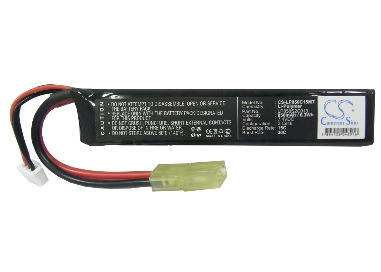 7.4V, Li-Polymer, 850mAh, Airsoft Guns battery fits Airsoft Guns, Lp850s2c013, Cs-lp850c15mt, 6.29Wh Airsoft Guns Cameron Sino Technology Limited