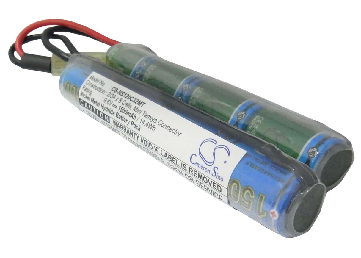 Battery For Airsoft Guns, G36c, M4a1-ris, M4a1, Car15, Mp5a5, Mc51, Fnp90, Augrt,augm, G3a4, G36, Steyr 9.6v, 1500mah - 14.40wh Airsoft Guns Cameron Sino Technology Limited