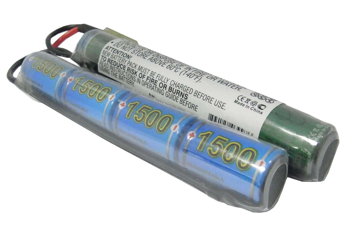 Battery For Airsoft Guns, G36c, M4a1-ris, M4a1, Car15, Mp5a5, Mc51, Fnp90, Augrt,augm, G3a4, G36, Steyr 9.6v, 1500mah - 14.40wh Airsoft Guns Cameron Sino Technology Limited