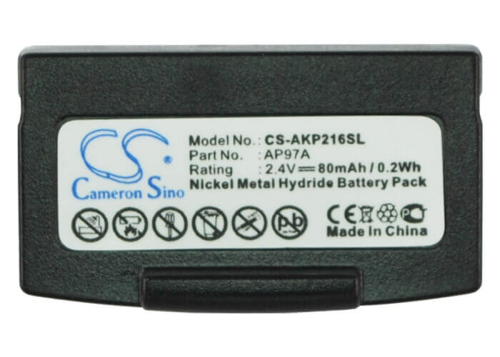 2.4V, Ni-MH, 80mAh, Headset battery fits Humantechnik, Clarity, Kind, Akg, Williams Sound, Ap114, Balance K122ir, Balance K216afc, 0.19Wh Wireless Headset Cameron Sino Technology Limited