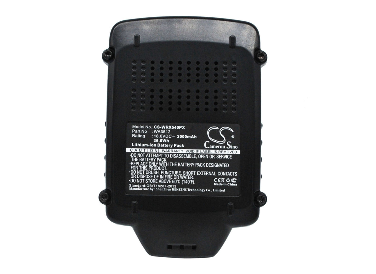 18,0V, Li-ion, 2000mAh, batterie pour outils électriques compatible avec Al-ko, Deltafox, Rockwell, Worx, Rw9351.1, Trimmer Gtli 18v Comfort, 36Wh Outils électriques Cameron Sino Technology Limited (Outils électriques)