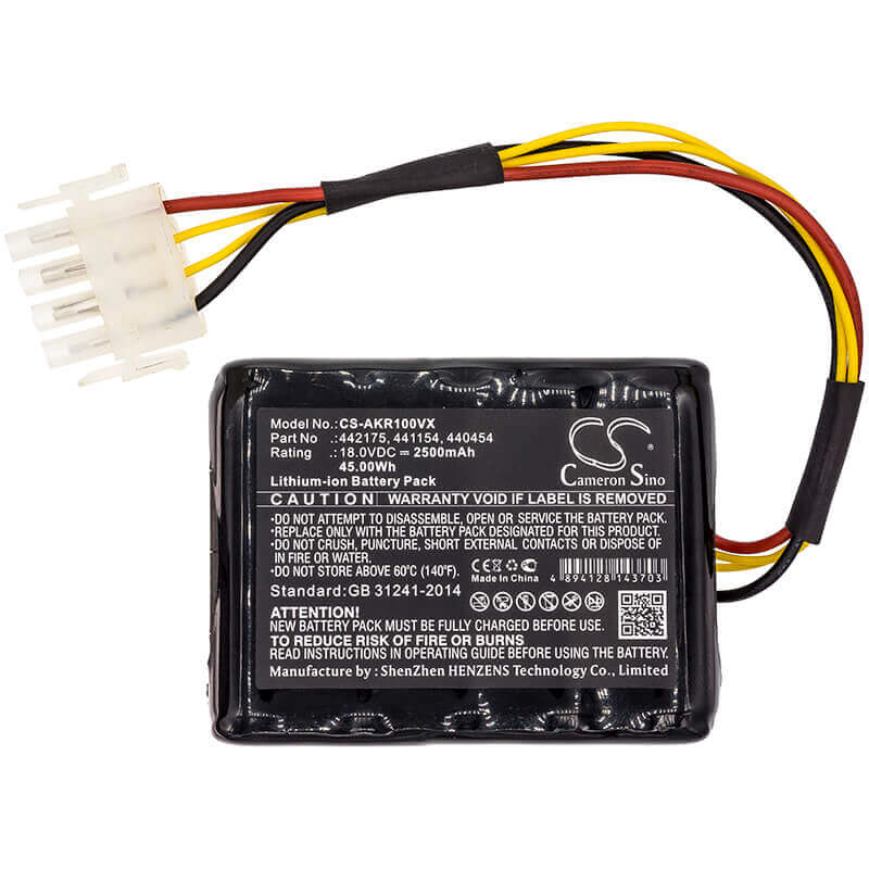 18.0V, Li-ion, 2500mAh, Lawn Mowers battery fits Efco, Al-ko, Robolinho, Karcher, 440454, Robolinho 100, Robolinho 110, 45.00Wh Lawn Mowers Cameron Sino Technology Limited