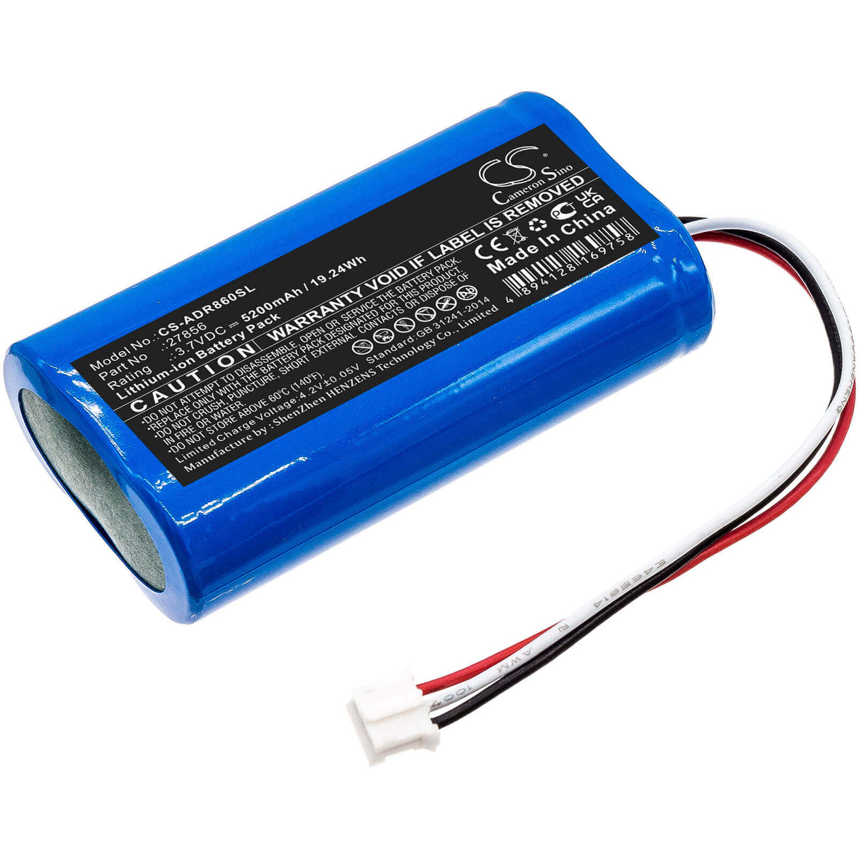 3.7V, Li-ion, 5200mAh, DAB Digital battery fits Albrecht, 27856, Dr 855, Dr 855 Digital Radio Dab +, 19.24Wh DAB Digital Cameron Sino Technology Limited
