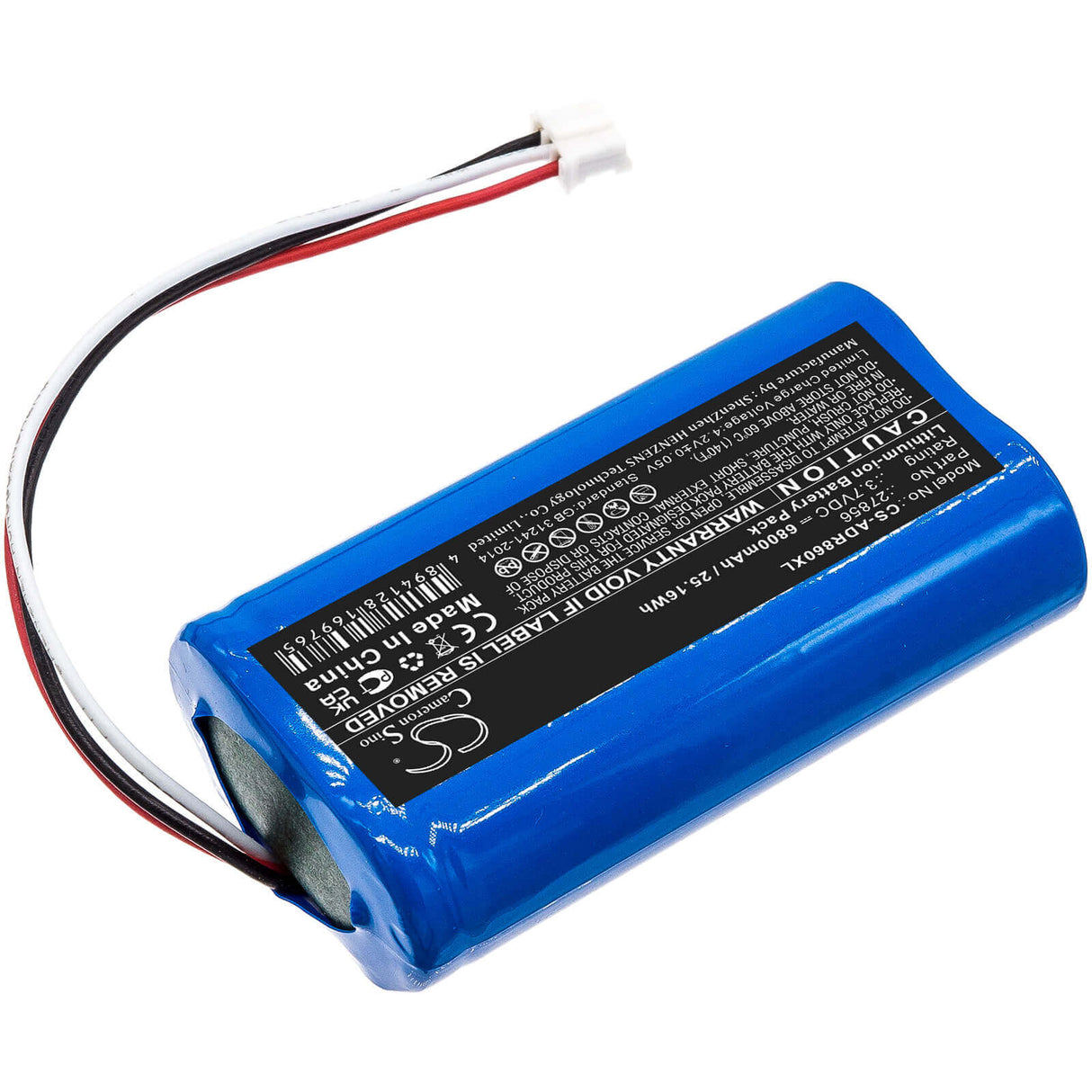 3.7V, Li-ion, 6800mAh, DAB Digital battery fits Albrecht, 27856, Dr 855, Dr 855 Digital Radio Dab +, 25.16Wh DAB Digital Cameron Sino Technology Limited