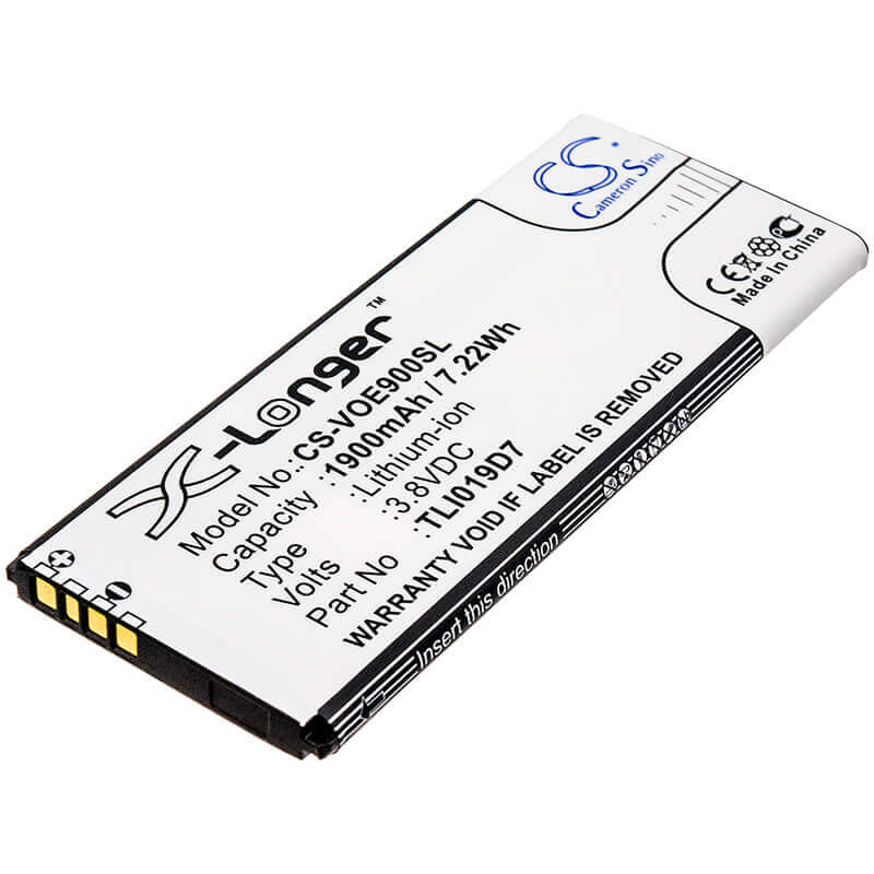 3.8V, Li-ion, 1900mAh, SmartPhone battery fits Telstra, Alcatel, Vodafone, Tcl, Tli019d7, 1 Dual Sim, 7.22Wh Mobile, SmartPhone Cameron Sino Technology Limited (Smartphone)