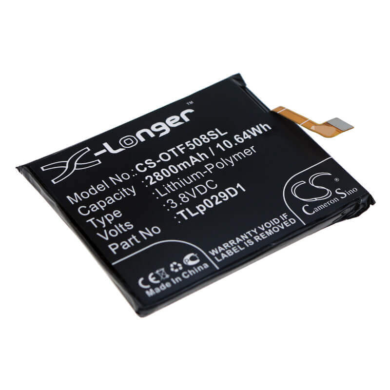 3,8V, Li-Polymère, 2800mAh, batterie de smartphone compatible avec Alcatel, Vodafone, Tlp029d1, 3, 3l, 10,64Wh Mobile, Smartphone Cameron Sino Technology Limited (Smartphone)