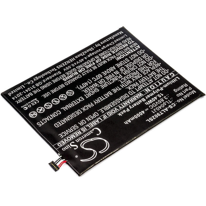 3.85V, Li-Polymer, 4000mAh, Tablet battery fits Alcatel, Tlp040j1, 8082, 9024w, 15.40Wh Tablet Cameron Sino Technology Limited