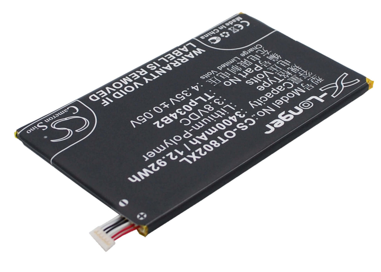 3.8V, Li-Polymer, 3400mAh, SmartPhone battery fits Srf, Alcatel, Tcl, Tlp034b1, A995l, Hero N3, 12.92Wh Mobile, SmartPhone Cameron Sino Technology Limited (Smartphone)