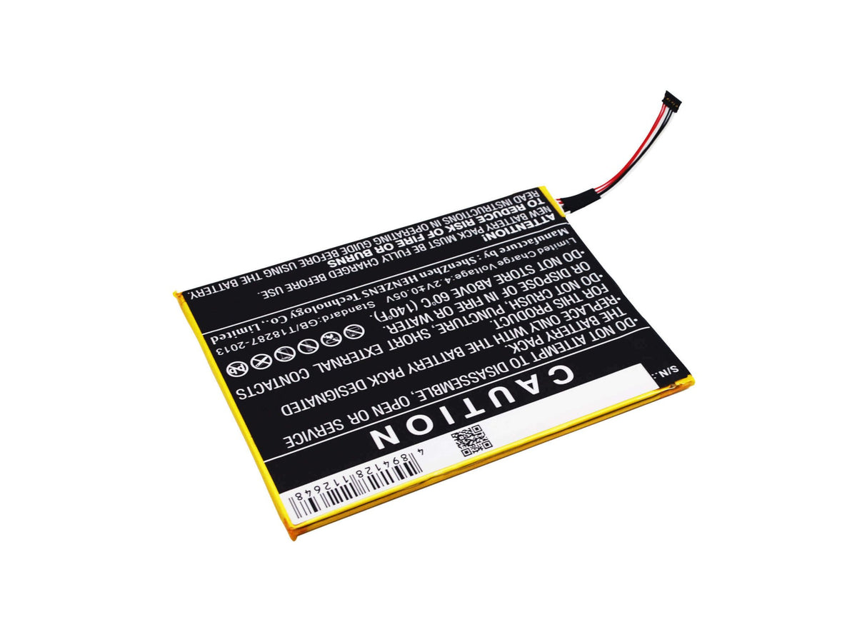 3.7V, Li-Polymer, 2700mAh, SmartPhone battery fits Alcatel, Tlp028a2, One Touch Icin, One Touch Pixi 3 (7) Lte, 9.99Wh Mobile, SmartPhone Cameron Sino Technology Limited (Smartphone)