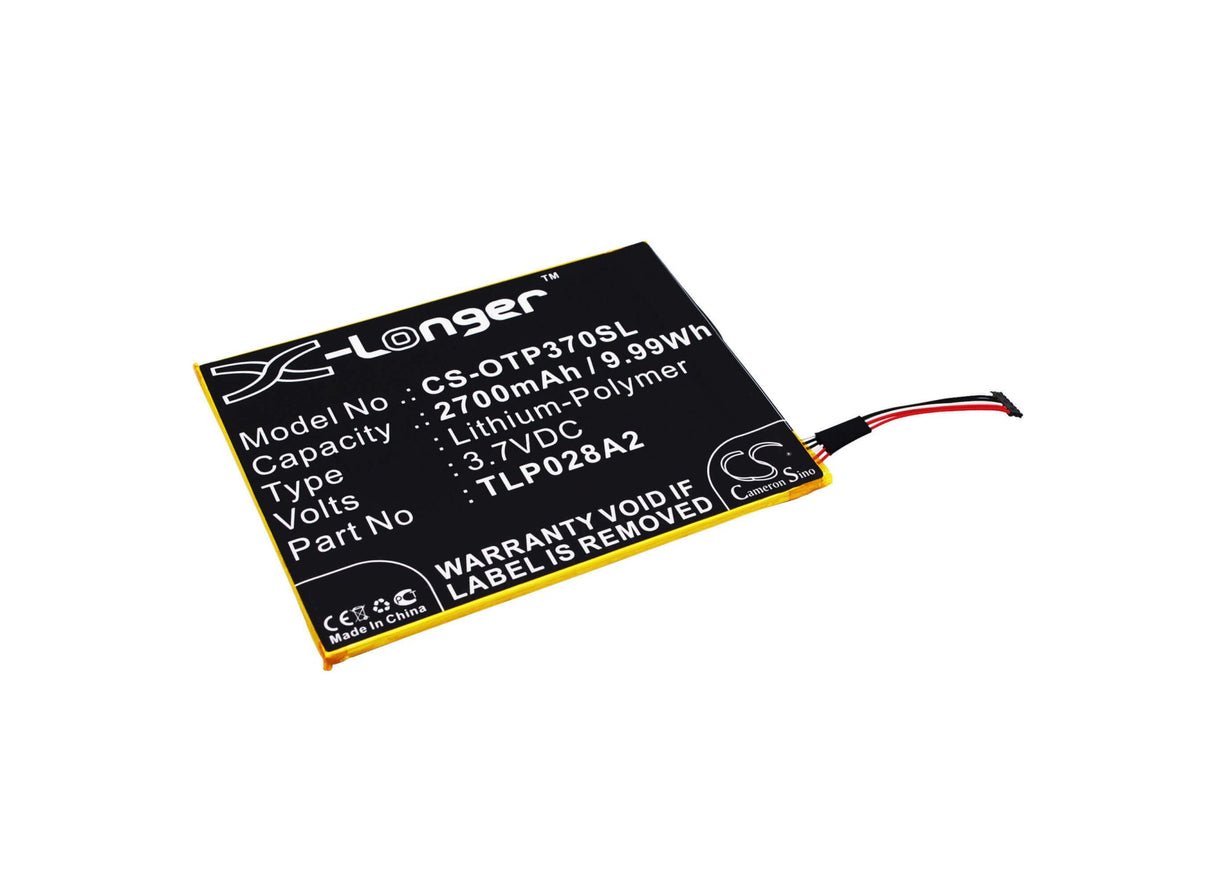 3.7V, Li-Polymer, 2700mAh, SmartPhone battery fits Alcatel, Tlp028a2, One Touch Icin, One Touch Pixi 3 (7) Lte, 9.99Wh Mobile, SmartPhone Cameron Sino Technology Limited (Smartphone)