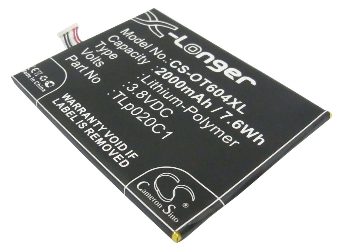 3.8V, Li-Polymer, 2000mAh, SmartPhone battery fits Tcl, Alcatel, Cac2000012c2, 6039s-2aalus7, One Touch Idol 2, 7.6Wh Mobile, SmartPhone Cameron Sino Technology Limited (Smartphone)