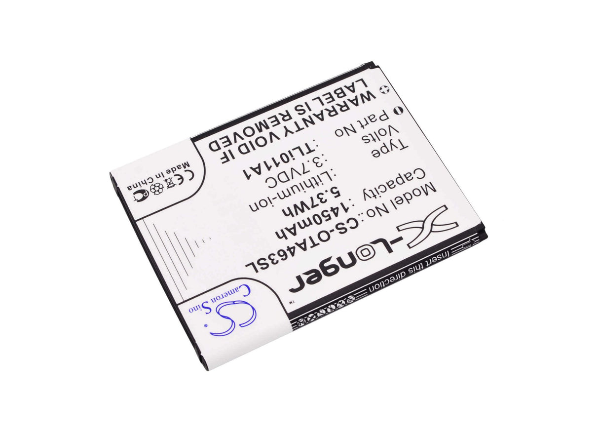 3.7V, Li-ion, 1450mAh, SmartPhone battery fits Tracfone, Net10, Alcatel, Tli011a1, A463, A463bg, 5.37Wh Mobile, SmartPhone Cameron Sino Technology Limited (Smartphone)