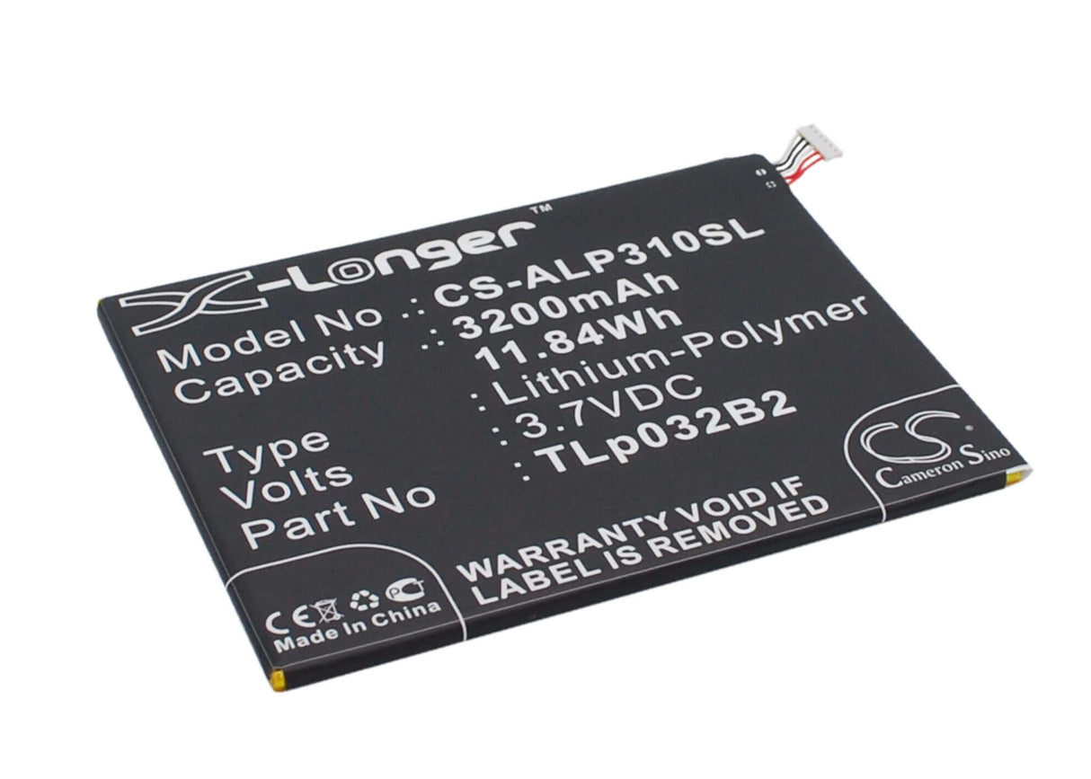 3.7V, Li-Polymer, 3200mAh, Tablet battery fits Alcatel, Tlp032b2, One Touch Pixi 3 8.0 3g, One Touch Pixi 3 8.0 Wifi, 11.84Wh Tablet Cameron Sino Technology Limited