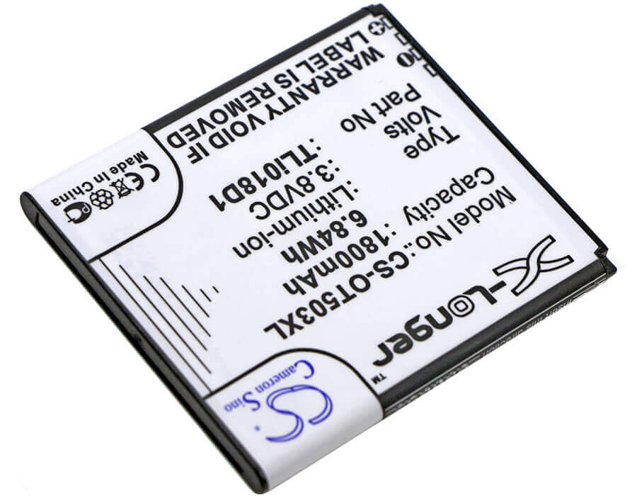 3.8V, Li-ion, 1800mAh, Hotspot battery fits Tcl, Alcatel, Alcatel, Tcl, Tli018d1, One Touch Link Y858, One Touch Link Y858v, 6.84Wh Hotspot Cameron Sino Technology Limited