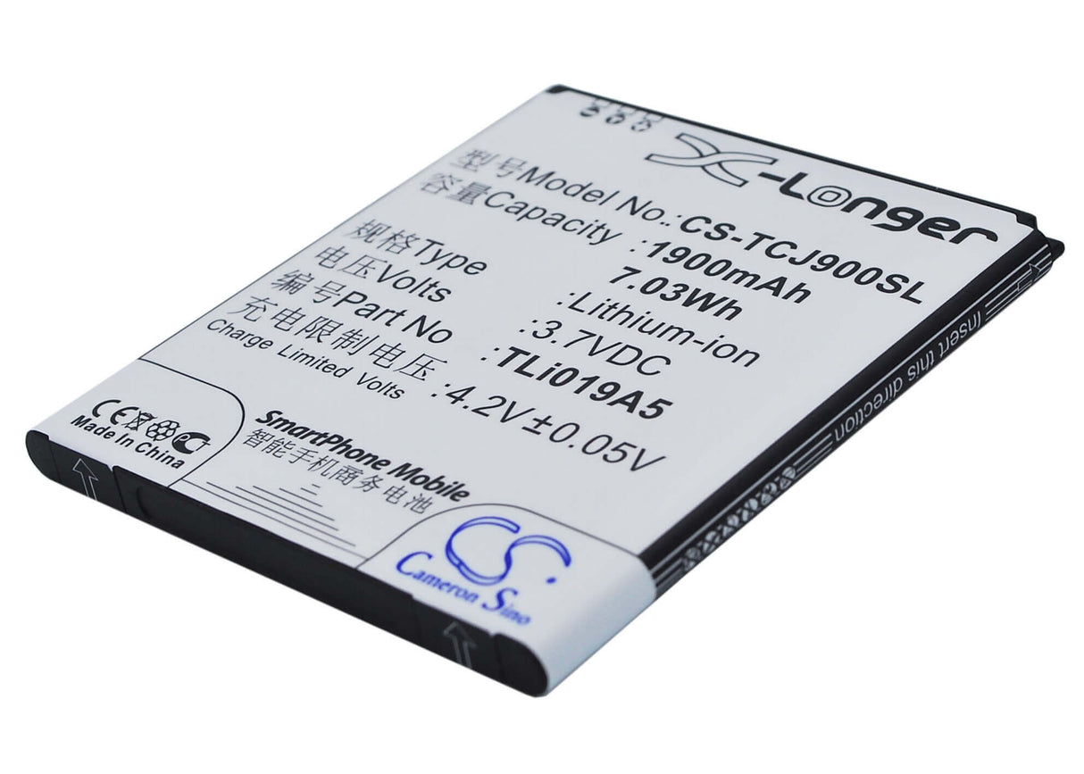 3.7V, Li-ion, 1900mAh, batterie de smartphone compatible avec Tcl, Tli019a5, One Touch Pop D7, 7.03Wh Mobile, SmartPhone Cameron Sino Technology Limited (Suspendu)
