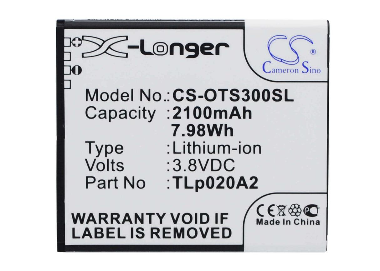 3.8V, Li-ion, 2100mAh, SmartPhone battery fits Alcatel, Tli020a1, 5065w-2dalus2, One Touch Pop S3, 7.98Wh Mobile, SmartPhone Cameron Sino Technology Limited (Smartphone)